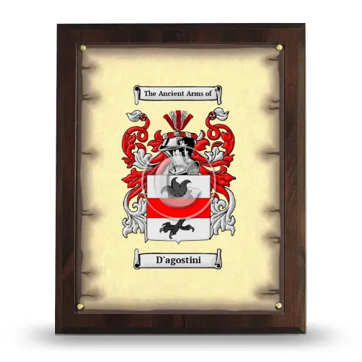 D'agostini Coat of Arms Plaque