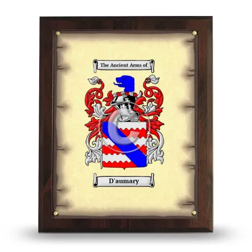 D'aumary Coat of Arms Plaque