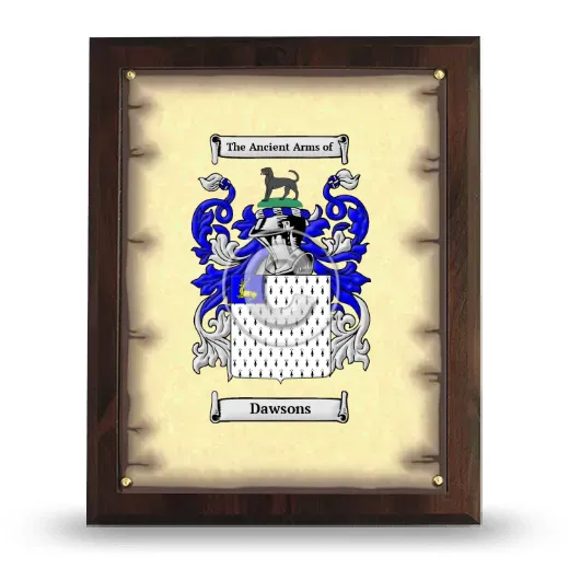 Dawsons Coat of Arms Plaque