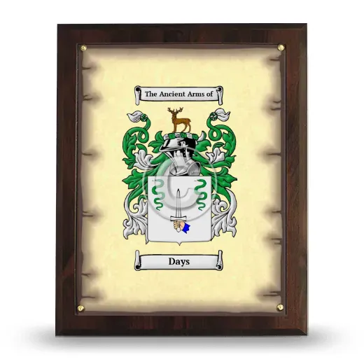 Days Coat of Arms Plaque