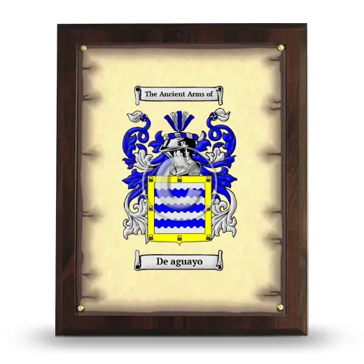 De aguayo Coat of Arms Plaque