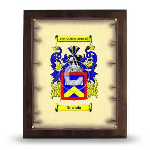 De anda Coat of Arms Plaque