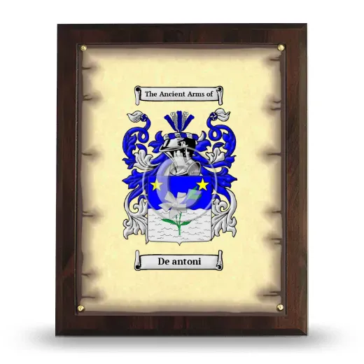 De antoni Coat of Arms Plaque