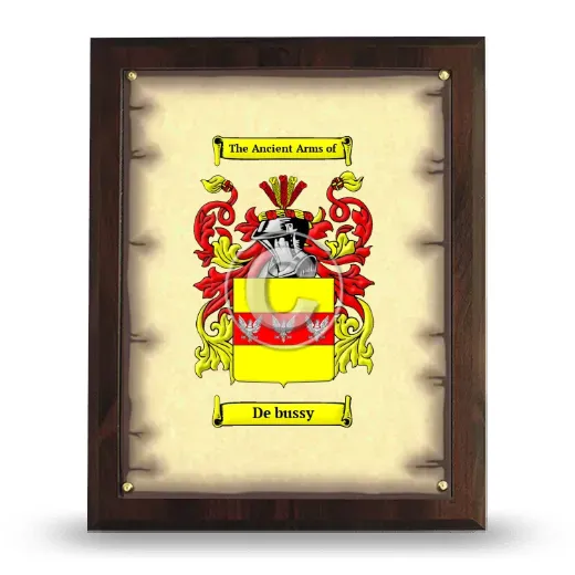 De bussy Coat of Arms Plaque