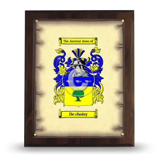 De choisy Coat of Arms Plaque