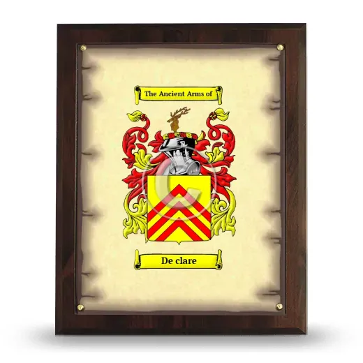 De clare Coat of Arms Plaque