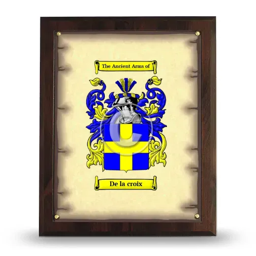 De la croix Coat of Arms Plaque