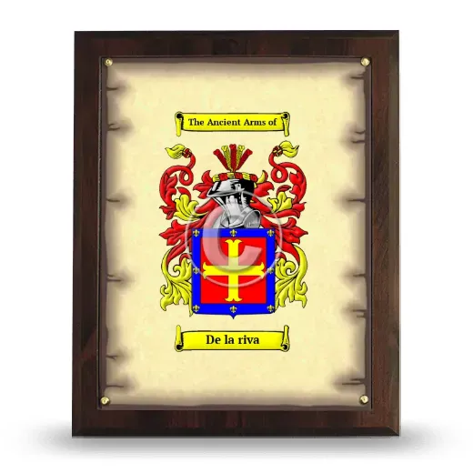 De la riva Coat of Arms Plaque