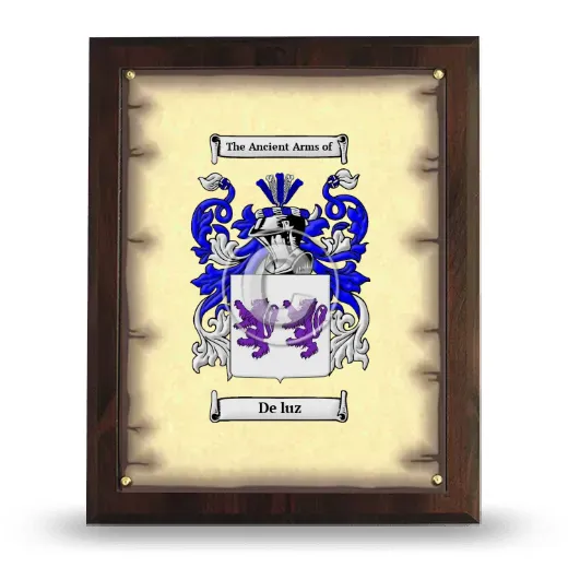 De luz Coat of Arms Plaque