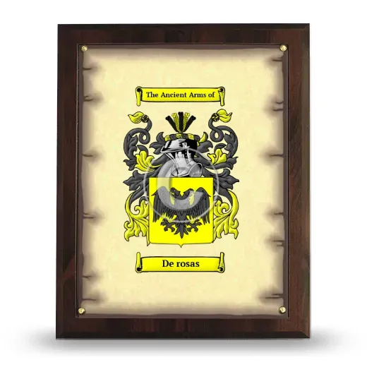De rosas Coat of Arms Plaque