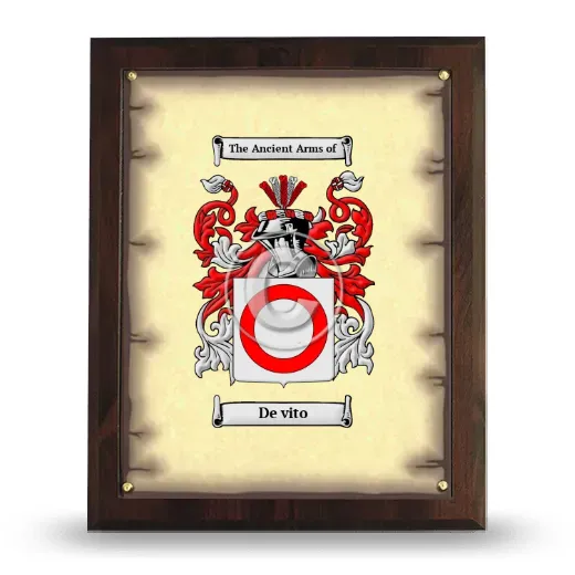 De vito Coat of Arms Plaque
