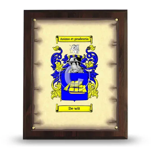 De wit Coat of Arms Plaque