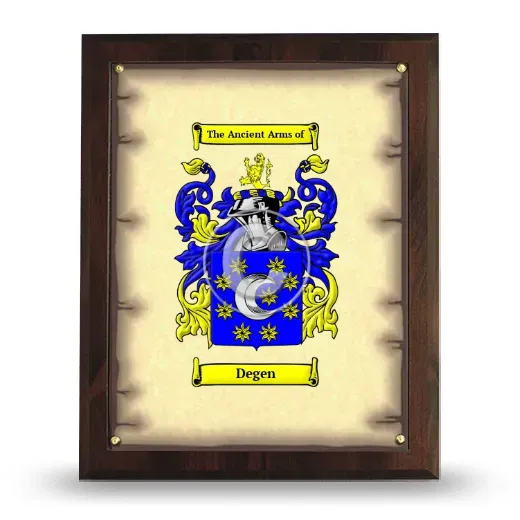 Degen Coat of Arms Plaque