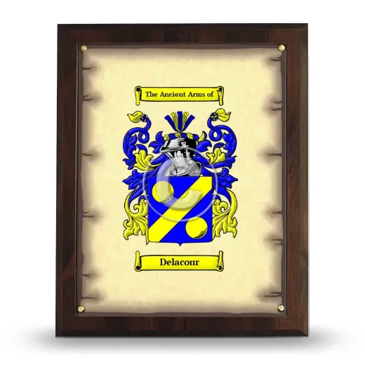 Delacour Coat of Arms Plaque