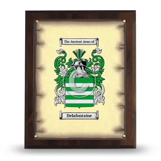 Delafontaine Coat of Arms Plaque