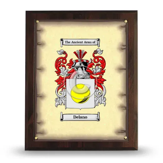 Delano Coat of Arms Plaque