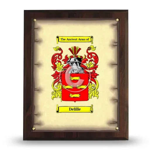 Delille Coat of Arms Plaque