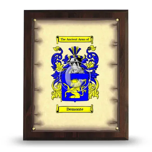 Demonte Coat of Arms Plaque
