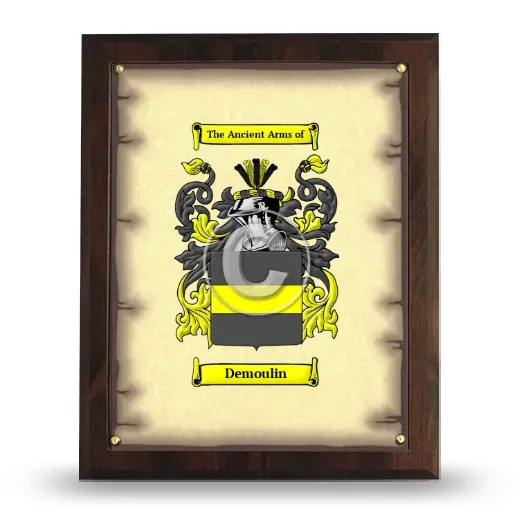 Demoulin Coat of Arms Plaque