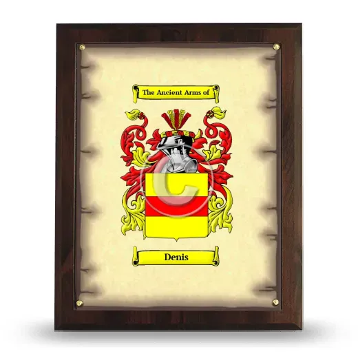 Denis Coat of Arms Plaque