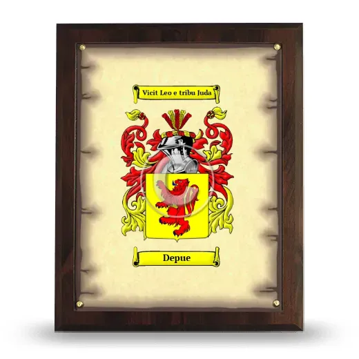 Depue Coat of Arms Plaque
