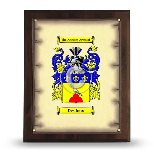 Des foux Coat of Arms Plaque