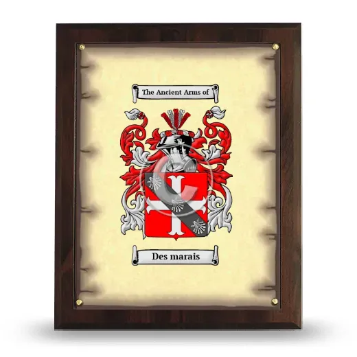 Des marais Coat of Arms Plaque