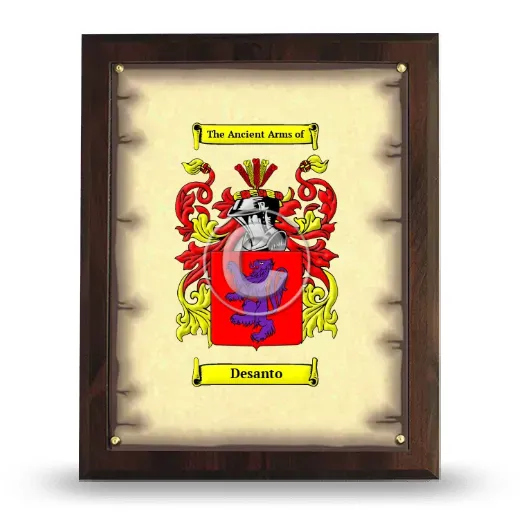 Desanto Coat of Arms Plaque