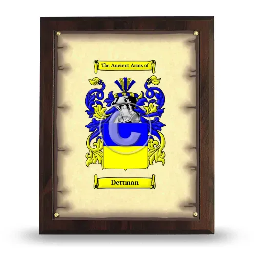 Dettman Coat of Arms Plaque