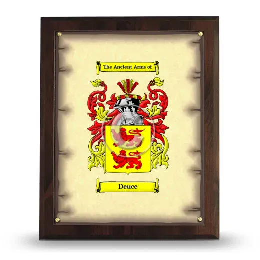 Deuce Coat of Arms Plaque