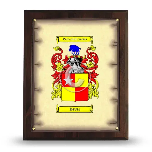 Dever Coat of Arms Plaque