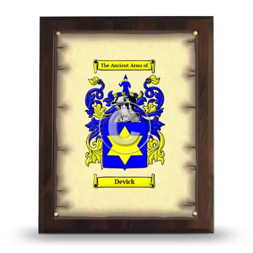 Devick Coat of Arms Plaque