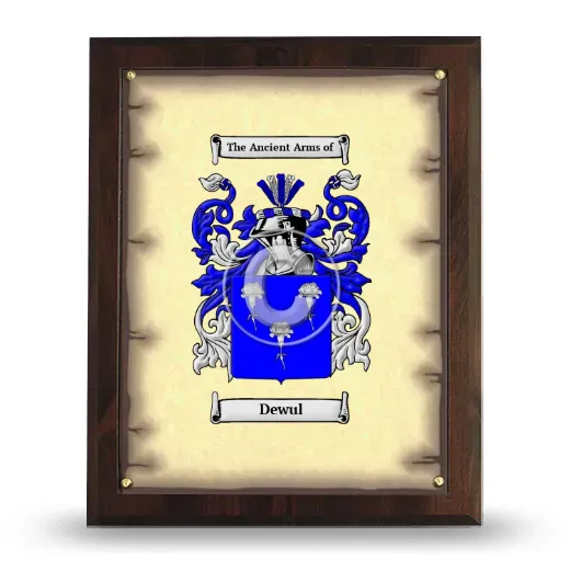 Dewul Coat of Arms Plaque