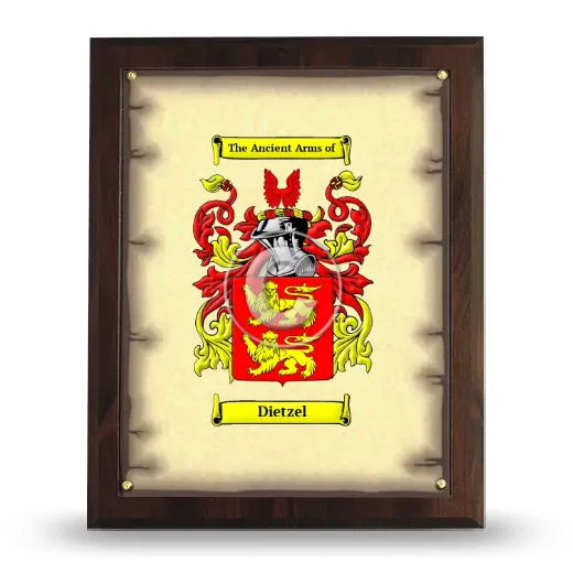 Dietzel Coat of Arms Plaque