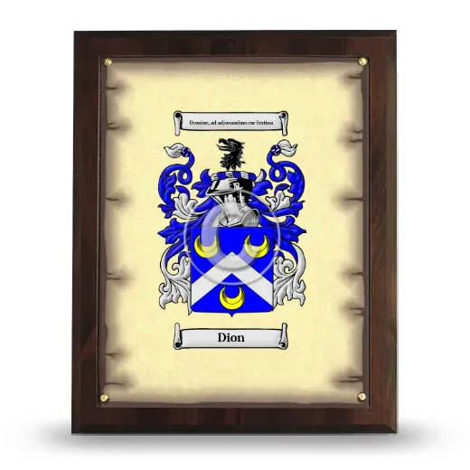 Dion Coat of Arms Plaque