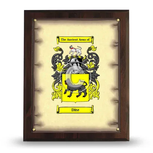 Dite Coat of Arms Plaque