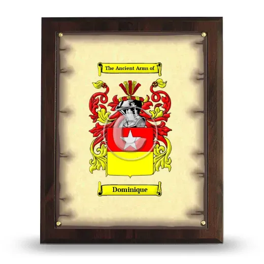 Dominique Coat of Arms Plaque