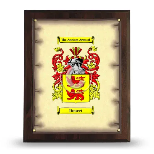 Doucet Coat of Arms Plaque