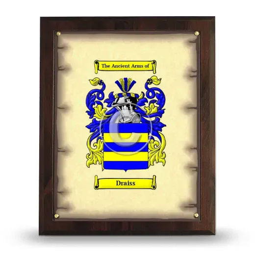 Draiss Coat of Arms Plaque