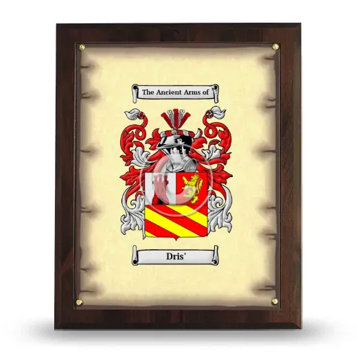Dris' Coat of Arms Plaque