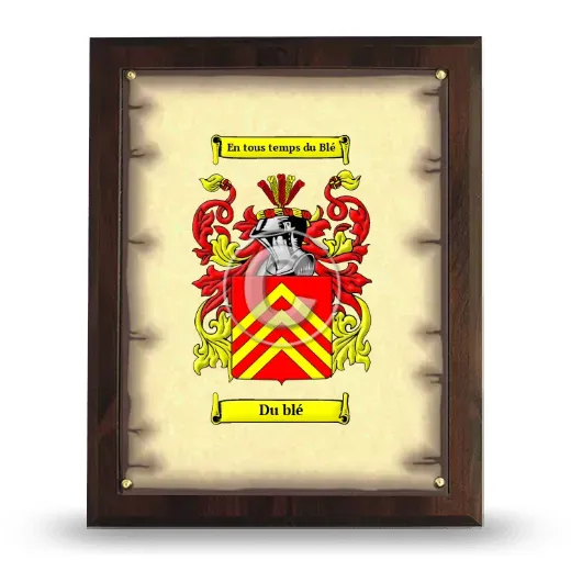 Du blé Coat of Arms Plaque