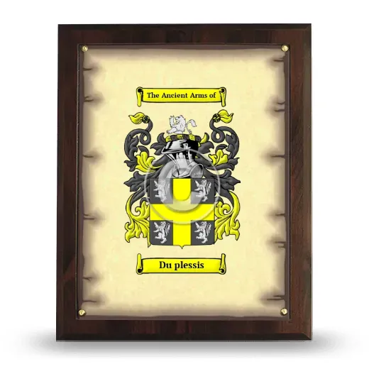 Du plessis Coat of Arms Plaque