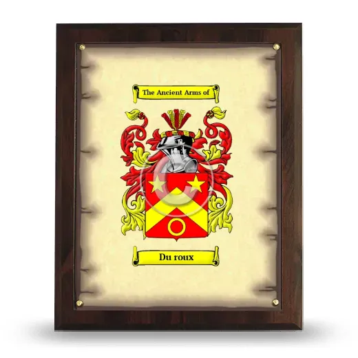 Du roux Coat of Arms Plaque