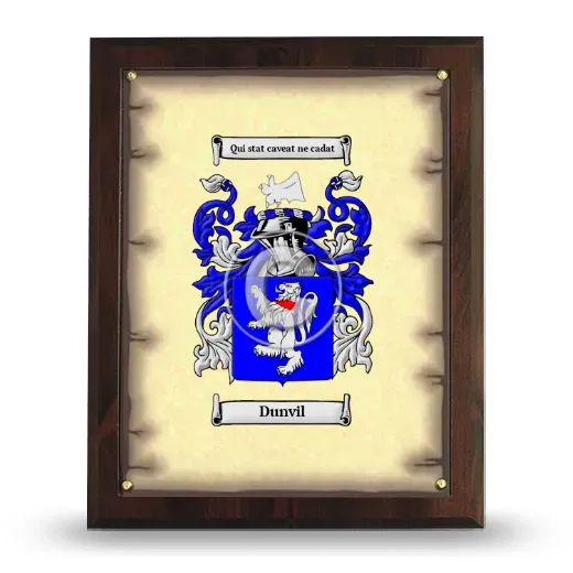 Dunvil Coat of Arms Plaque