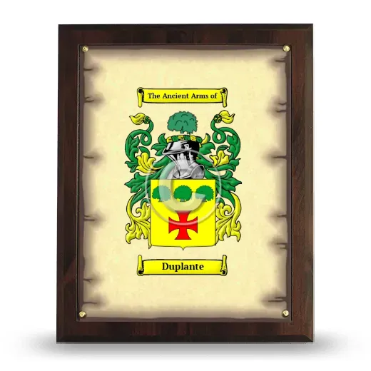 Duplante Coat of Arms Plaque