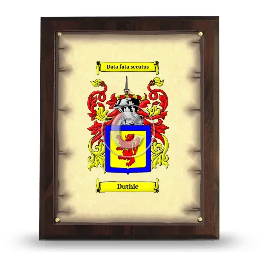 Duthie Coat of Arms Plaque