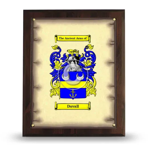 Duvall Coat of Arms Plaque