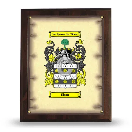 Elam Coat of Arms Plaque