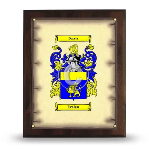 Evelen Coat of Arms Plaque