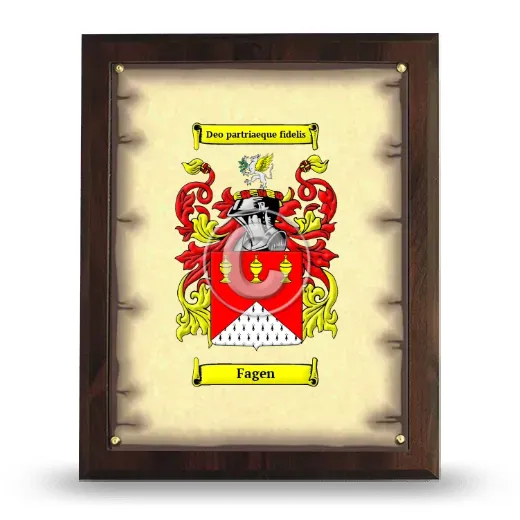 Fagen Coat of Arms Plaque